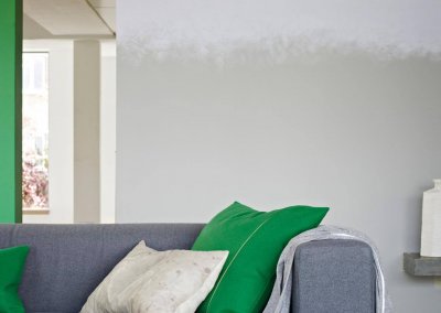 Ombre stripes make an original living room