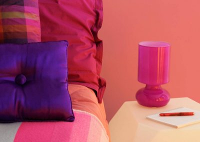 Bold pinks add vitality to the bedroom